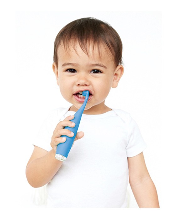 ISSA baby Cepillo de dientes para niños (0-4) Bubble Blue Dino FOREO