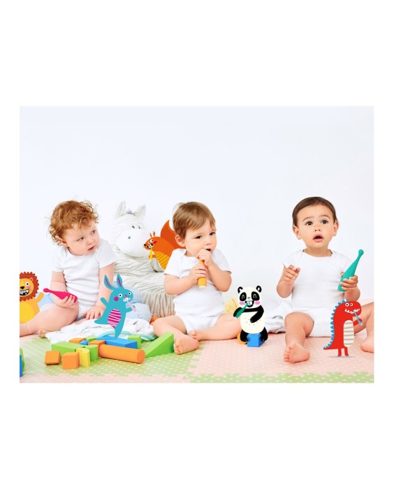 ISSA baby Cepillo de dientes para niños (0-4) Bubble Blue Dino FOREO