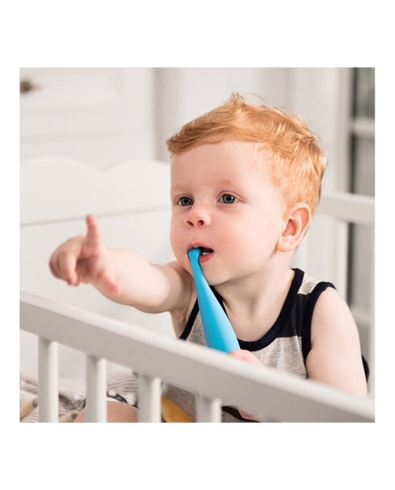 ISSA baby Cepillo de dientes para niños (0-4) Bubble Blue Dino FOREO