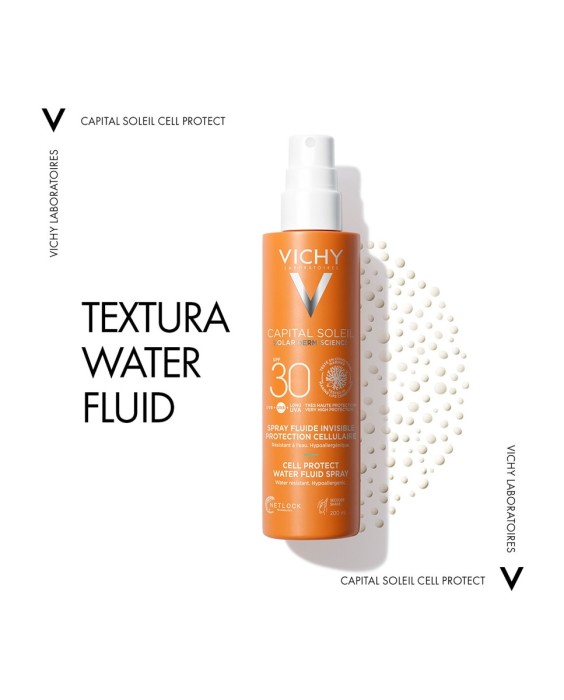 Protector solar Capital Soleil Cell Protect Water Fluid Spray SPF30 Vichy