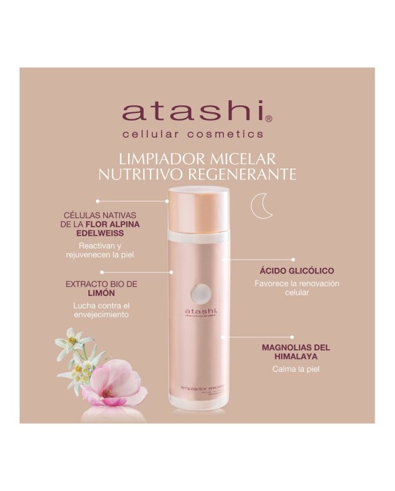 Limpiador Micelar Facial Nutritivo Firmeza Luminosidad 250 ml Atashi