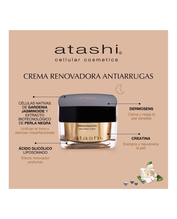Crema Cellular Renovadora Antiedad Aha Fruit Acids Ácido Glicólico 50 ml Atashi