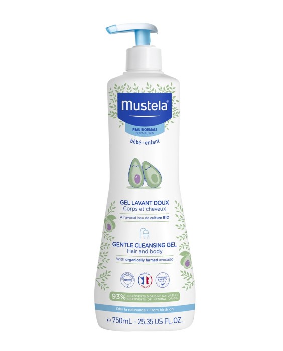 Gel Dermolimpiador Lavante sin jabón Cabello y Cuerpo 750 ml Mustela