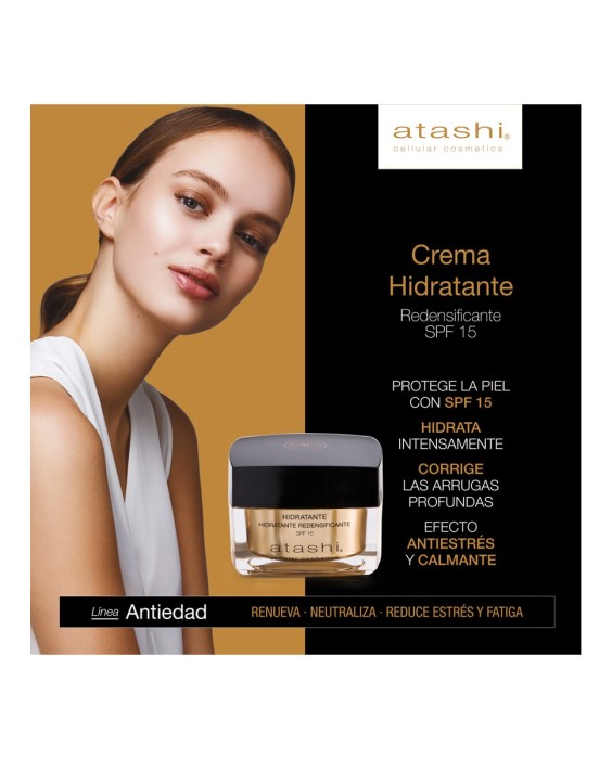 Crema Cellular de Día Antiedad Hidratante Redensificante Spf 15 50 ml Atashi
