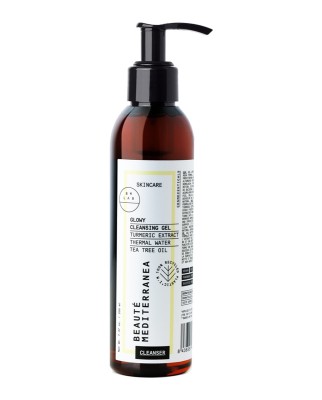 Gel Limpiador Facial Con Aceite Esencial De Árbol De Té, Cúrcuma Y Opuntia Glowy Cleansing Gel Vegano Y Sin Alcohol 200 ml Beauté Mediterranea