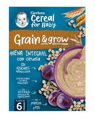 Papilla Avena Integral Con Ciruela Desde 6 Meses 250 g Gerber