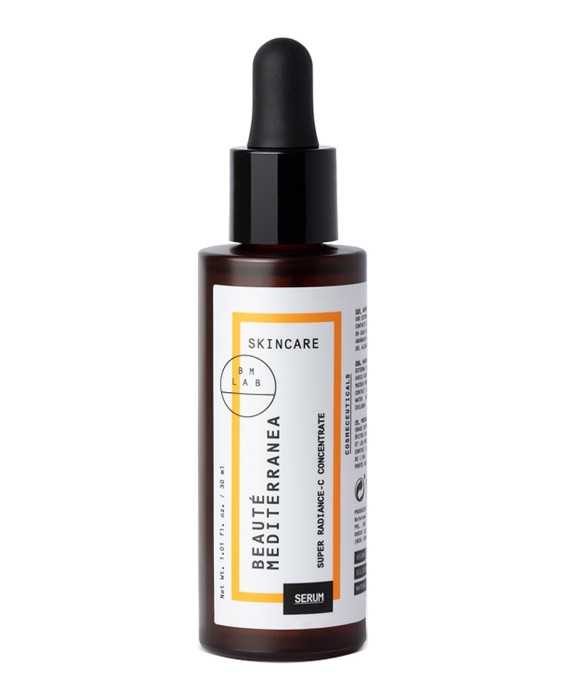 Sérum Facial Super Radiance C Concentrate Con 10 % Vitamina C Pura Vegano 90% Ingredientes Naturales 30 ml Beauté Mediterranea