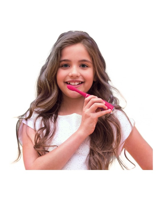 ISSA kids Cepillo de dientes sónico para niños de 5 a 12 años Rose Nose Hippo FOREO