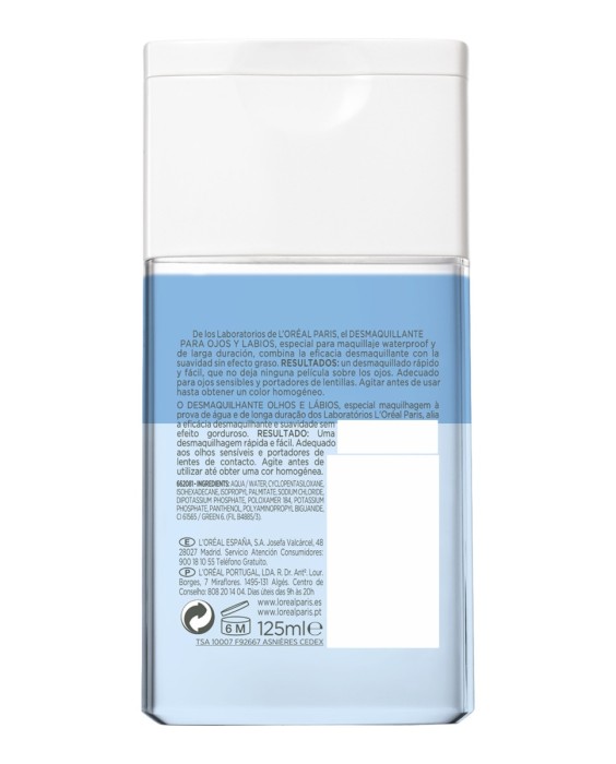 Desmaquillante ojos y labios L'Oréal Paris
