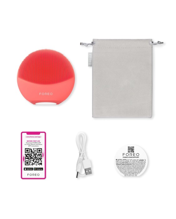 LUNA™ 4 mini - Dispositivo inteligente de limpieza facial con 2 zonas para todo tipo de pieles Coral FOREO
