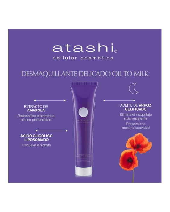Desmaquillante Delicado Oil To Milk Supernight 75 ml Cellular Cosmetics Atashi