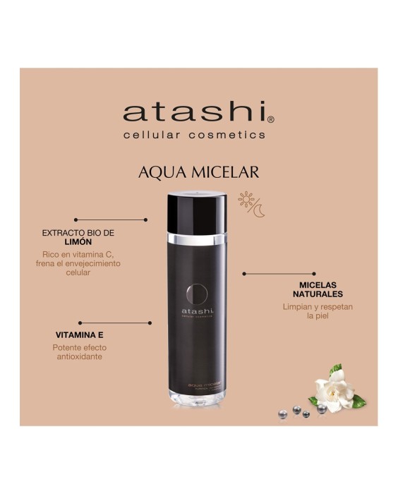 Agua Micelar Cellular Desmaquillante Limpiador Antiedad 250 ml Atashi
