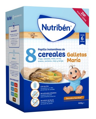 Papilla 8 Cereales Galletas María Nutribén®
