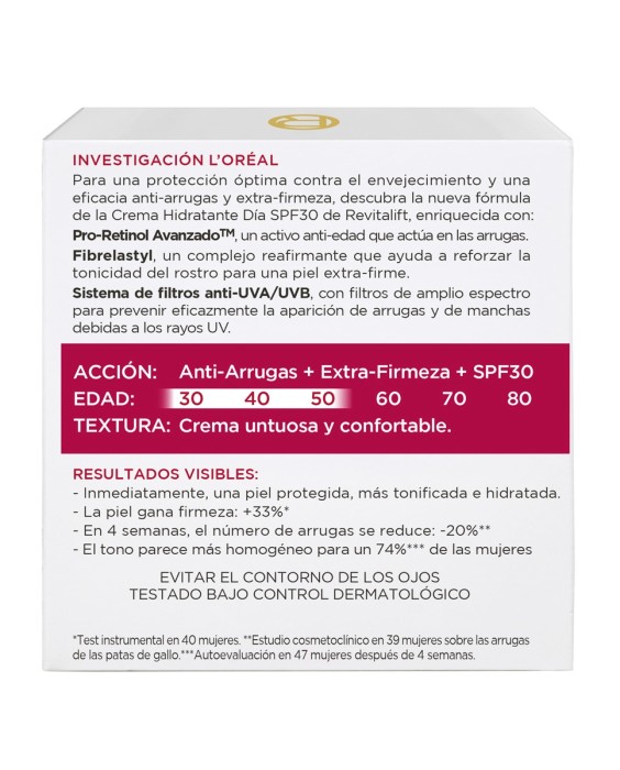 Crema de día antiarrugas Revitalift con Pro-Retinol L'Oréal Paris