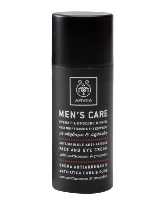 Crema Antiarrugas &amp; Antifatiga facial/ojos con Cardomomo &amp; Propóleo Men's Care Apivita