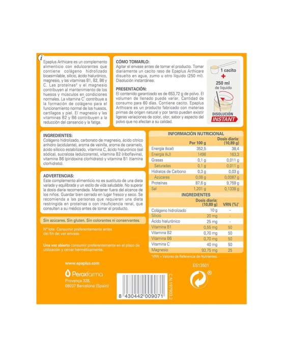 Colágeno Instant Vainilla 60 Días Epaplus