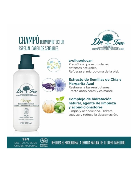 Champú Dermoprotector Natural Cuero Cabelludo Sensible 400 ml Dr. Tree