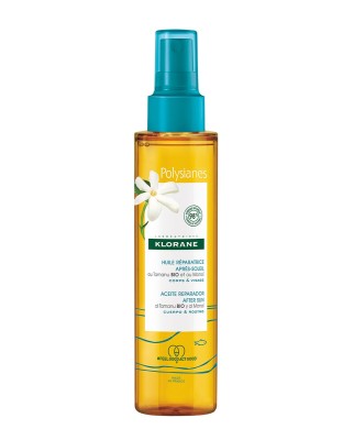 Aceite Reparador Aftersun Cuerpo &amp; Rostro Al Monoï Y Tamanu Bio 150 ml Klorane Polysianes