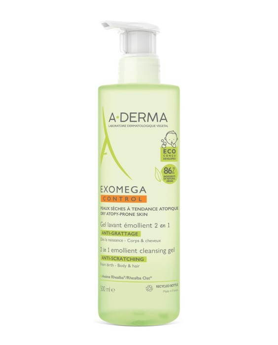 Gel Limpiador Emoliente 2 en 1 Exomega 500 ml A-Derma