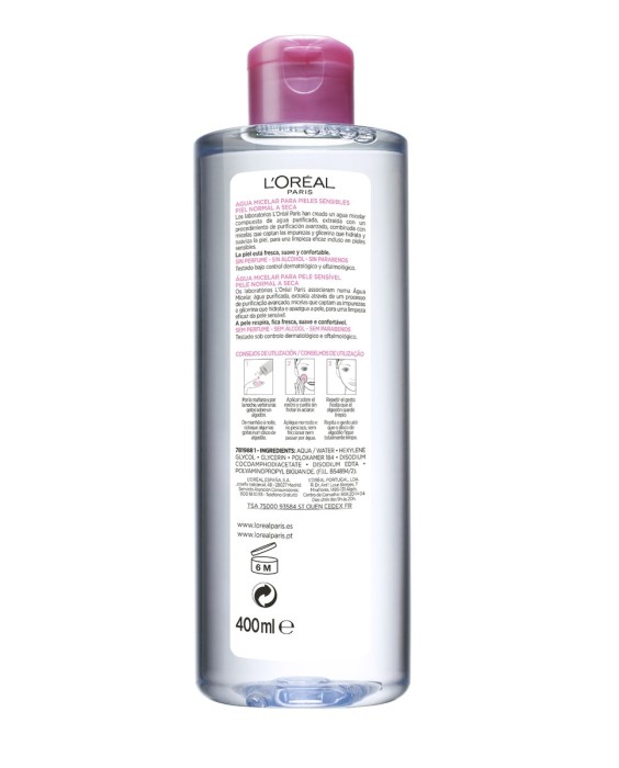Agua micelar pieles normales a secas L'Oréal Paris