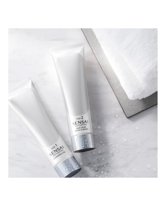 Sensai Silky Purifying Mud Soap Wash & Mask 125мл Очищающее мыло и глиняная маска для лица (Шаг 2)