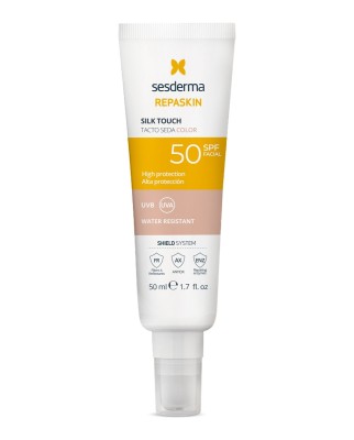 Protetor solar facial Repaskin Tacto Seda Color SPF50 50 ml Sesderma
