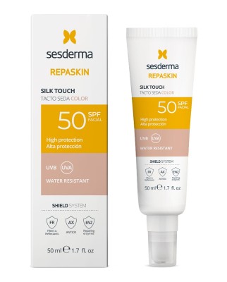 Protetor solar facial Repaskin Tacto Seda Color SPF50 50 ml Sesderma
