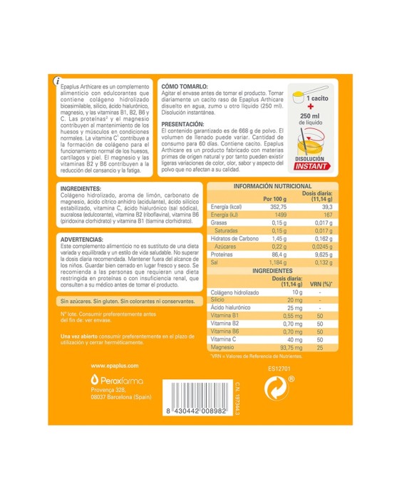 Colágeno Instant Limón 60 Días Epaplus