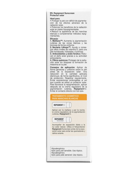 Protector Solar Para Manchas Blancas Repigment Sunscreen Spf 30 75 ml Bella Aurora