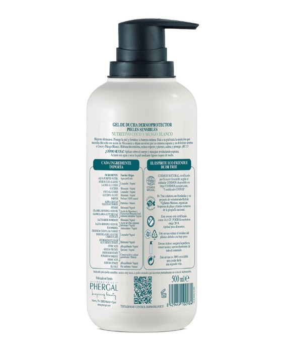 Gel de Ducha Coco Natural Nutritivo Piel Sensible 500 ml Dr. Tree
