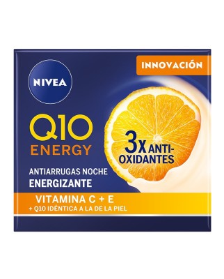Crema De Noche Q10 Energy Antiarrugas Con Vitamina C 50 ml Nivea