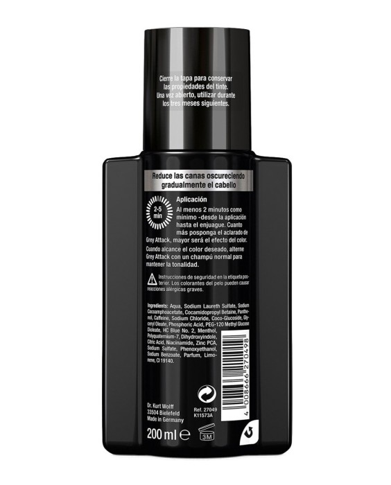 Champú Anticaída y Anticanas Grey Attack Coffein & Color 200 ml Alpecin