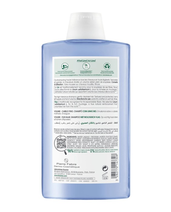 Champú Al Lino Bio 400 ml Klorane