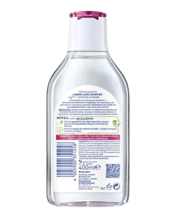 Agua Micelar 5 En 1 Piel Seca Y Sensible 400 ml Nivea
