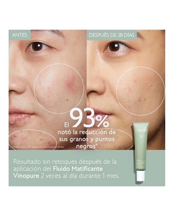 Fluido Matificante Hidratante Vinopure 40 ml Caudalie