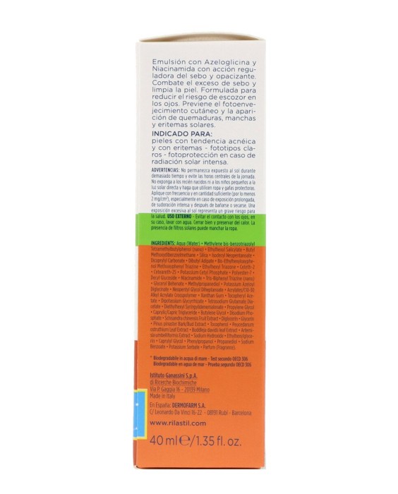 Protector solar 50+ Acnestil 40 ml Rilastil Sun System