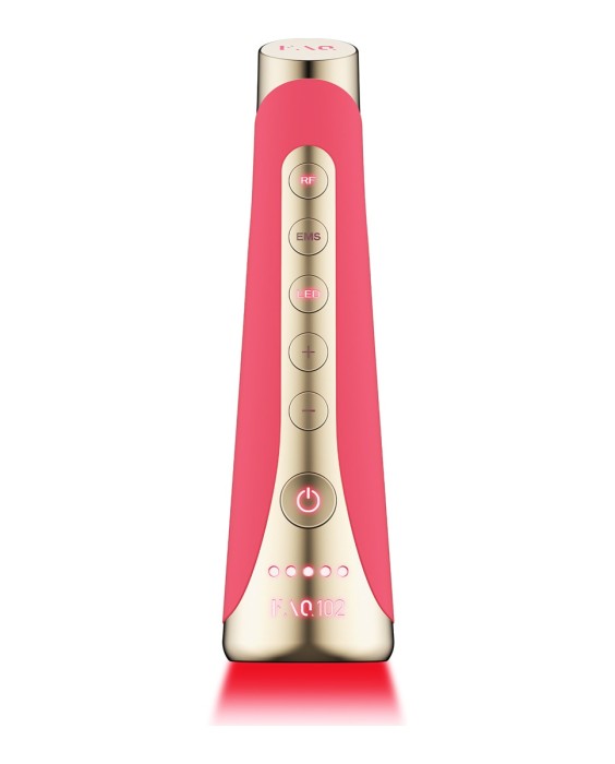 FAQ™ 102 Dispositivo profesional de rejuvenecimiento facial con radiofrecuencia, electroestimulación muscular y terapia de luz LED Pink Ruby