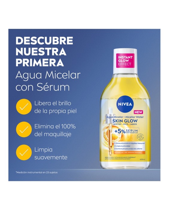 Agua Micelar Con Sérum Skin Glow 400 ml Nivea