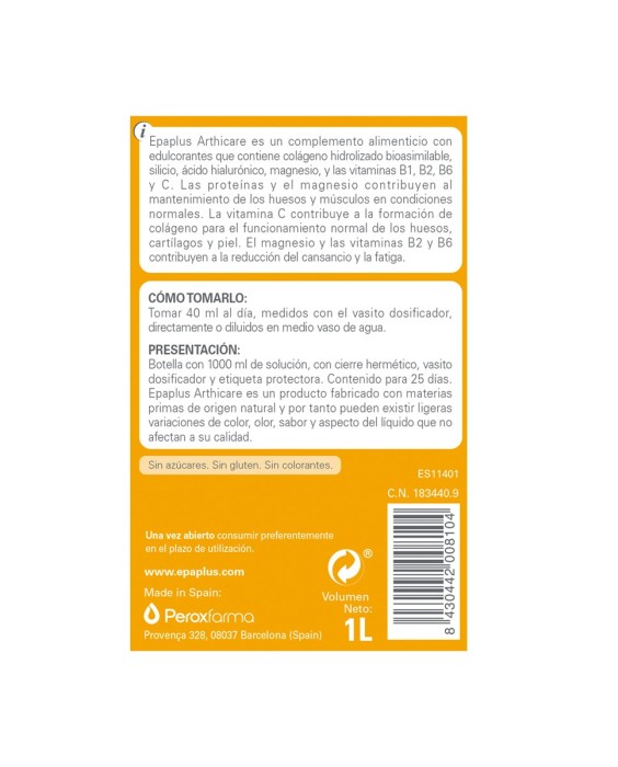 Colágeno Silicio Instant Limón 334 g Epaplus Arthicare