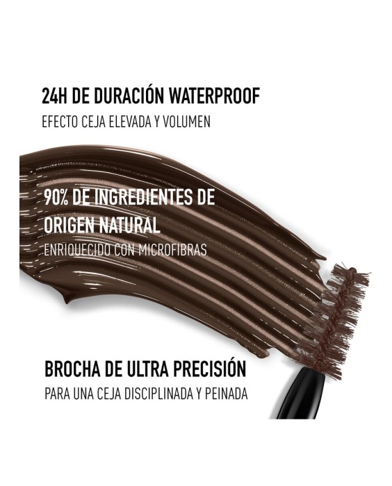 Máscara de cejas - fijadora de color - efecto disciplinado 24 horas - 90 % de ingredientes de origen natural