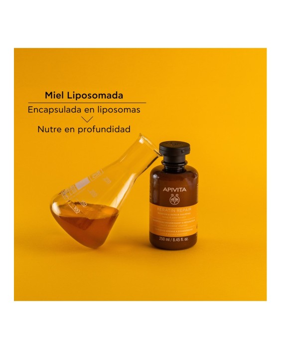 Champú Keratin Repair Nutritivo & Reparador con Miel y Queratina Vegetal Apivita