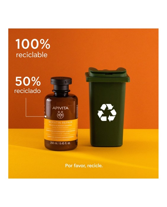Champú Keratin Repair Nutritivo & Reparador con Miel y Queratina Vegetal Apivita