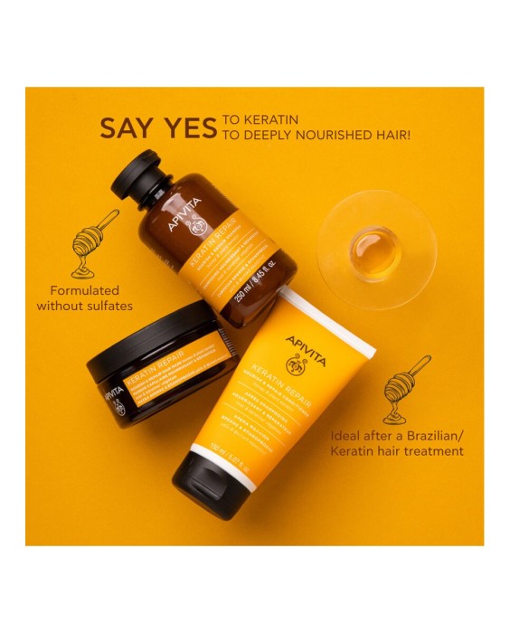 Mascarilla Capilar Keratin Repair Nutritiva & Reparadora con Miel y Queratina Vegetal Apivita