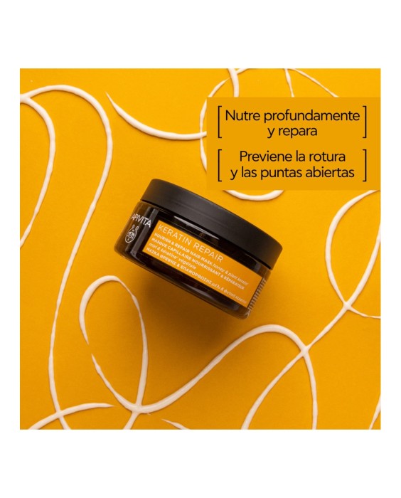 Mascarilla Capilar Keratin Repair Nutritiva & Reparadora con Miel y Queratina Vegetal Apivita