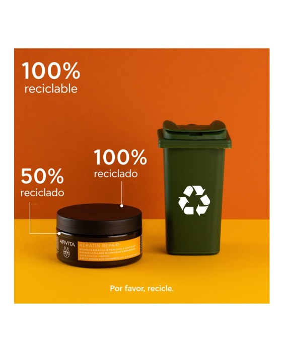 Mascarilla Capilar Keratin Repair Nutritiva & Reparadora con Miel y Queratina Vegetal Apivita