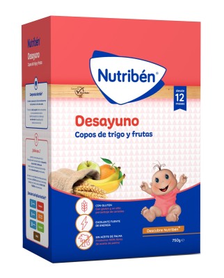 Papilla Deayuno copos de Trigo y Frutas Nutribén®