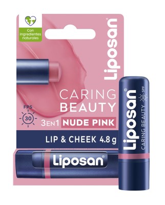 Bálsamo 3 En 1 Labios Y Mejillas Caring Beauty  Intenso Spf30 4,8 Gr Liposan