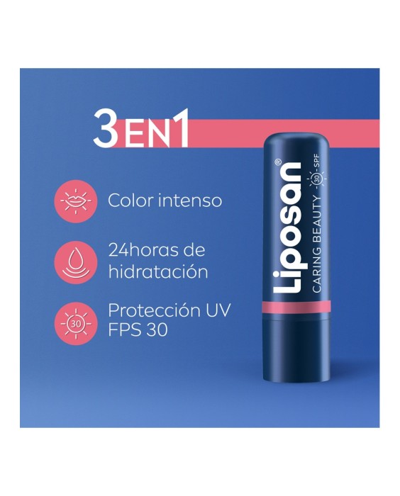 Bálsamo 3 En 1 Labios Y Mejillas Caring Beauty  Intenso Spf30 4,8 Gr Liposan