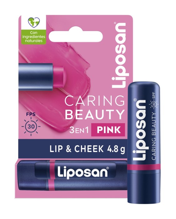 Bálsamo 3 En 1 Labios Y Mejillas Caring Beauty  Intenso Spf30 4,8 Gr Liposan