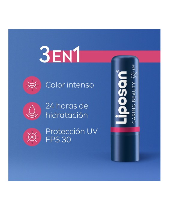Bálsamo 3 En 1 Labios Y Mejillas Caring Beauty  Intenso Spf30 4,8 Gr Liposan